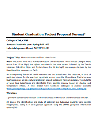 Student Graduation Project Proposal Format