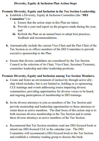 TaxSection Diversity Action Plan