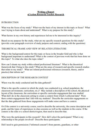 reporting action research format and style