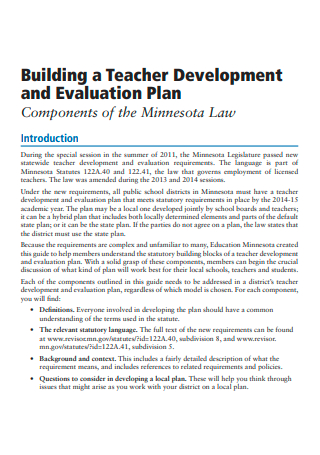 Teacher Development and Evaluation Plan