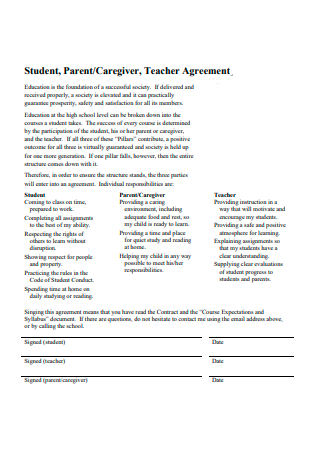 Teacher Student Agreement in PDF