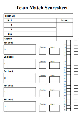 Team Match Score Sheet