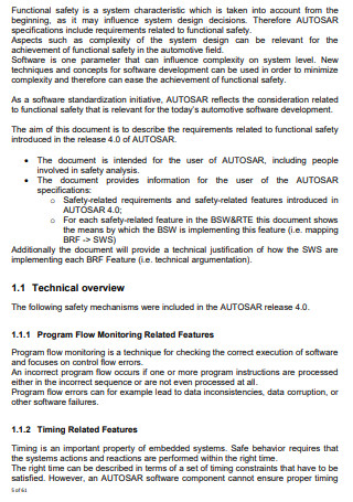 Technical Safety Concept Status Report