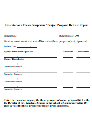 Thesis Prospectus Project Proposal Defense Report
