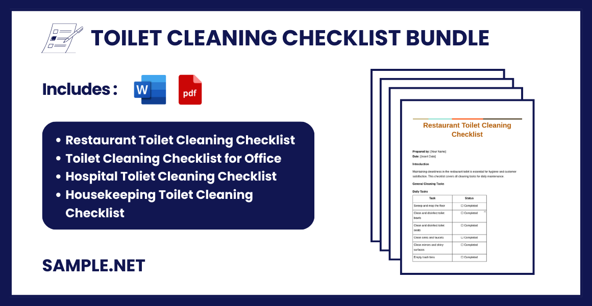 Toilet Cleaning Checklist Bundle