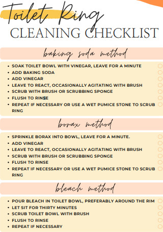 Toilet Ring Cleaning Checklist