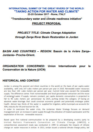 Transboundary Aater And Climate Project Proposal