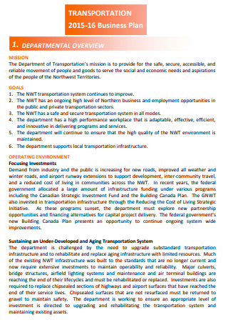 passenger transport business plan sample pdf