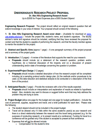 Undergraduate Research Project Proposal