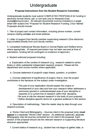 Undergraduate Student Research Committee Proposal