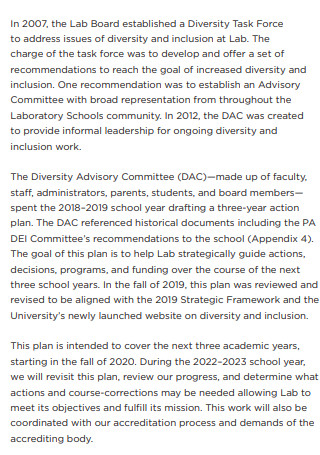 University Diversity Action Plan