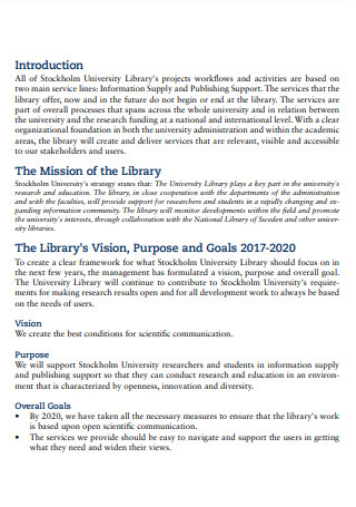 University Library Business Plan
