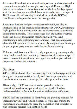 University Park Community Center Business Plan