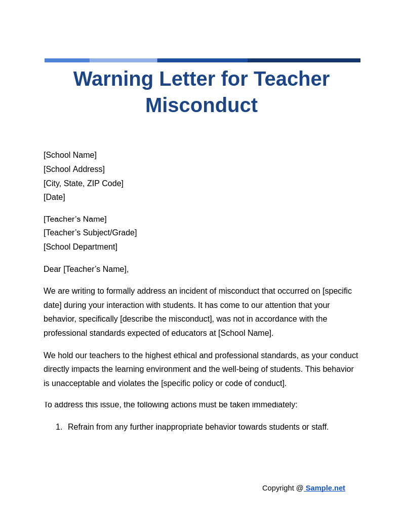 Warning Letter for Teacher Misconduct Google Docs 10 16 2024 10 41 AM