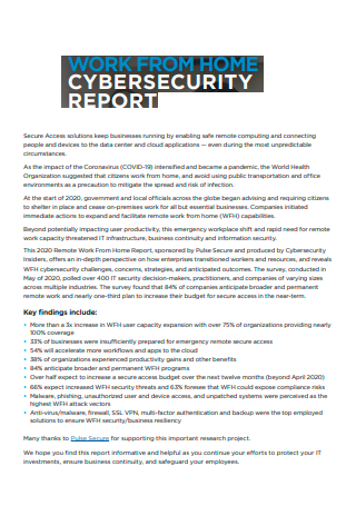 Work From Home Cyber Security Report