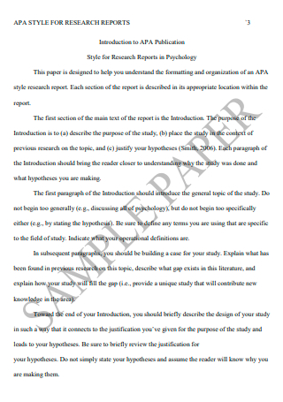 APA Paper For Research Reports