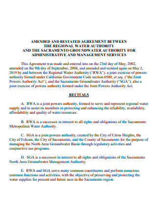 Administrative and Management Services Agreement
