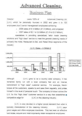 Advanced Cleaning Service Business Plan