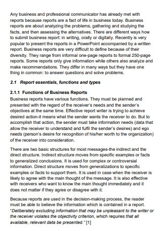 Analytical Business Report