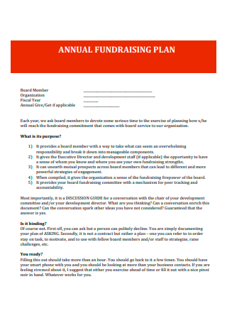 Annual Fundraising Plan Template