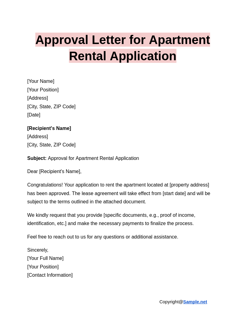 Approval Letter for Apartment Rental Application Google Docs 12 26 2024 10 08 AM