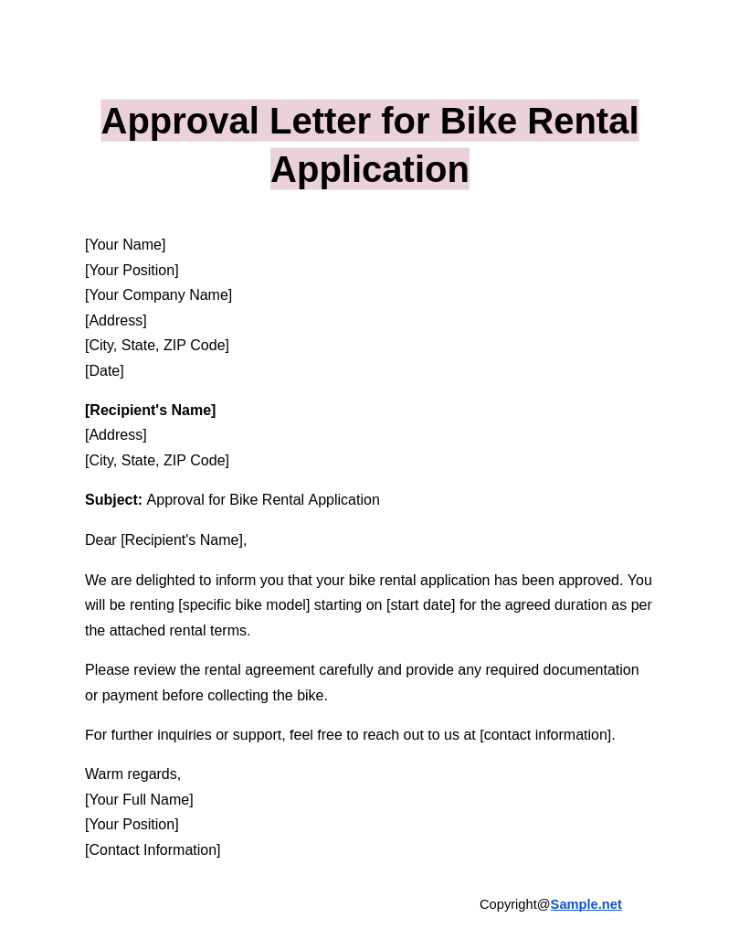 Approval Letter for Bike Rental Application Google Docs 12 26 2024 10 08 AM