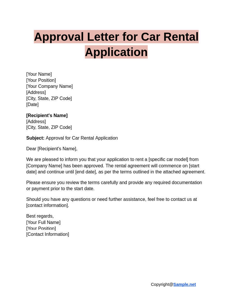 Approval Letter for Car Rental Application Google Docs 12 26 2024 10 08 AM