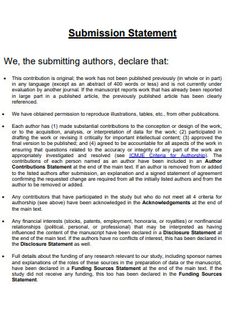 Authors Submission And Declaration Statements