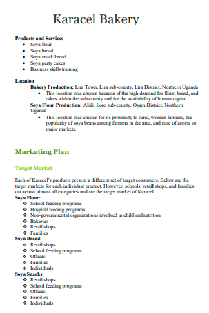 Basic Bakery Marketing Plan