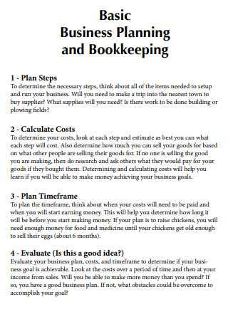 Basic Bookkeeping Business Plan