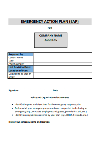 Basic Company Emergency Action Plan