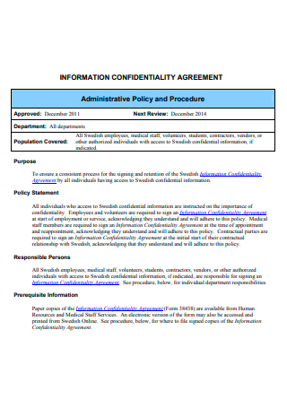 Basic Confidentiality Information Agreement