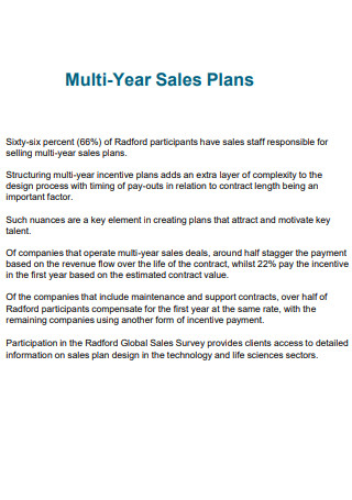 Basic Multi Year Sales Plans