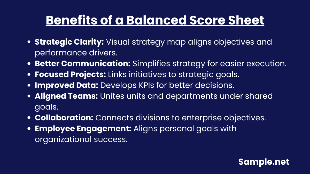 Benefits of a Balanced Score Sheet