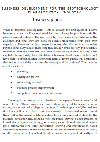 Biotech Business Development Plan