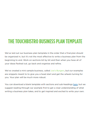 Bistro Business Plan Template
