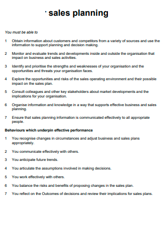 Business Sales Planning in PDF