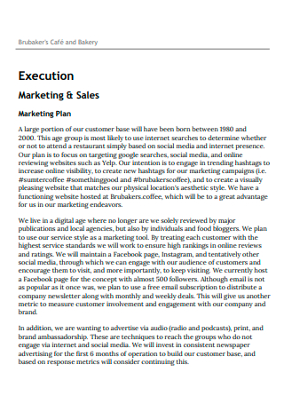 Cafe and Bakery Marketing Plan