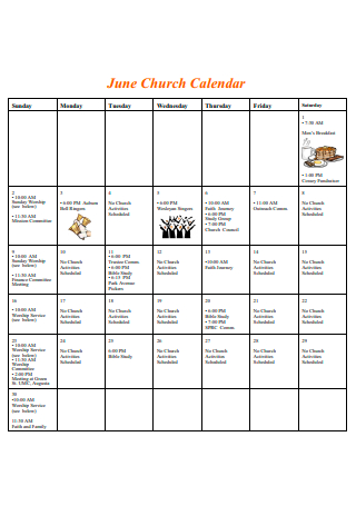 Church Calendar Format