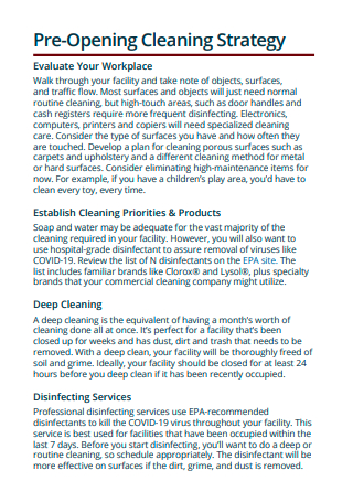 Cleaning Strategy Service Business Plan