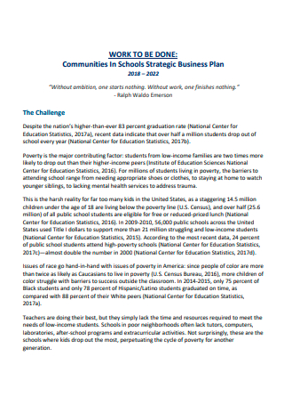 Communities In School Strategic Business Plan