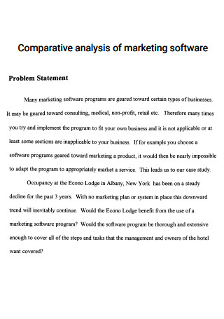 Comparative Analysis of Marketing Problem Statement