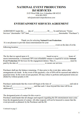 DJ Event Services Contract