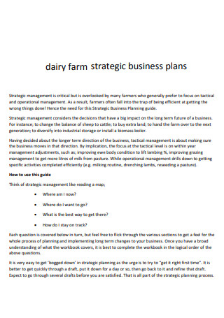 Dairy Farm Strategic Business Plan