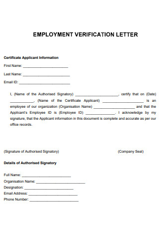 Editable Verification of Employment Letters