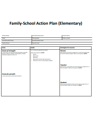 Elementary Family School Action Plan