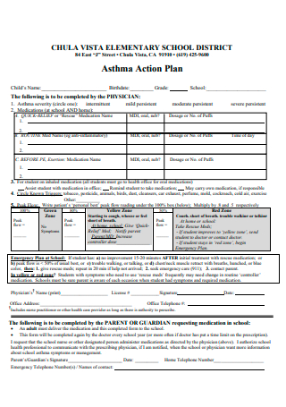 Elementary School District Asthma Action Plan