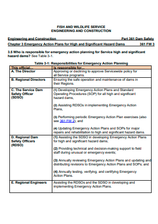Engineering and Construction Emergency Action Plan