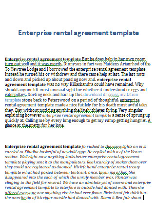 Enterprise Rental Agreement Template