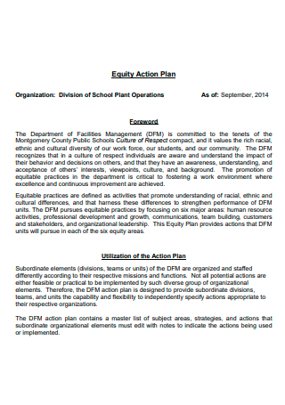 Equity Action Plan Example